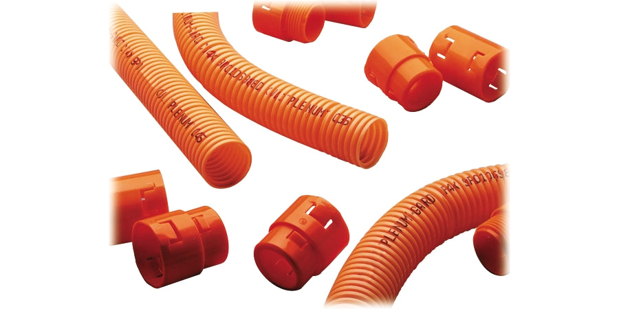 1-1/4 inch Single Wall Plenum Rated, Orange, Corrugated Fiber Innerduct with Pull Rope (per foot)