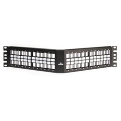 Leviton QuickPort Angled Patch Panel, 48-Port, Rack-mount, 2RU, 3.50"H x 19"W x 3.98"D