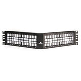 Leviton QuickPort Angled Patch Panel, 48-Port, Rack-mount, 2RU, 3.50"H x 19"W x 3.98"D