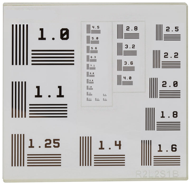 T-R2L2S1B - Birefringent NBS 1963A Resolution Target, 2" x 2"