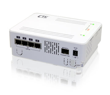 QSW-4204M - 1x 10/100/1G RJ45 and 4x 1G/2.5G Ethernet RJ45 ports + 2 1G/10G SFP+ ports, L2 managed FTTH CPE switch