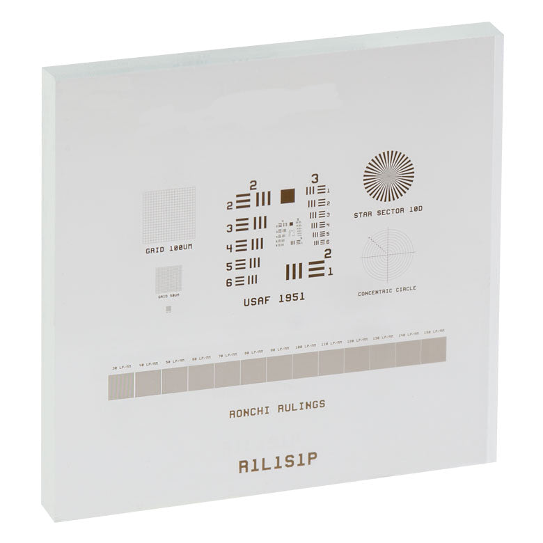 T-R1L1S1P - Positive Combined Resolution and Distortion Test Target, 18 mm Square