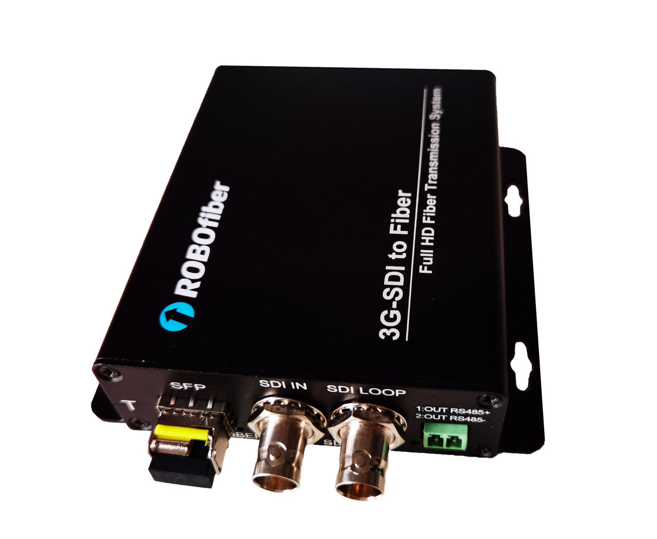 RB-3GSDI-01-T 3G SDI over SM or MM fiber transmitter single strand, 20Km reach, with RS485 channel transport, SMPTE 424M, Industrial hardened