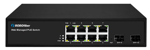 RB-802L-PSE Gigabit Ethernet 8+2 Gigabit ports high power web managed POE switch (125W budget)