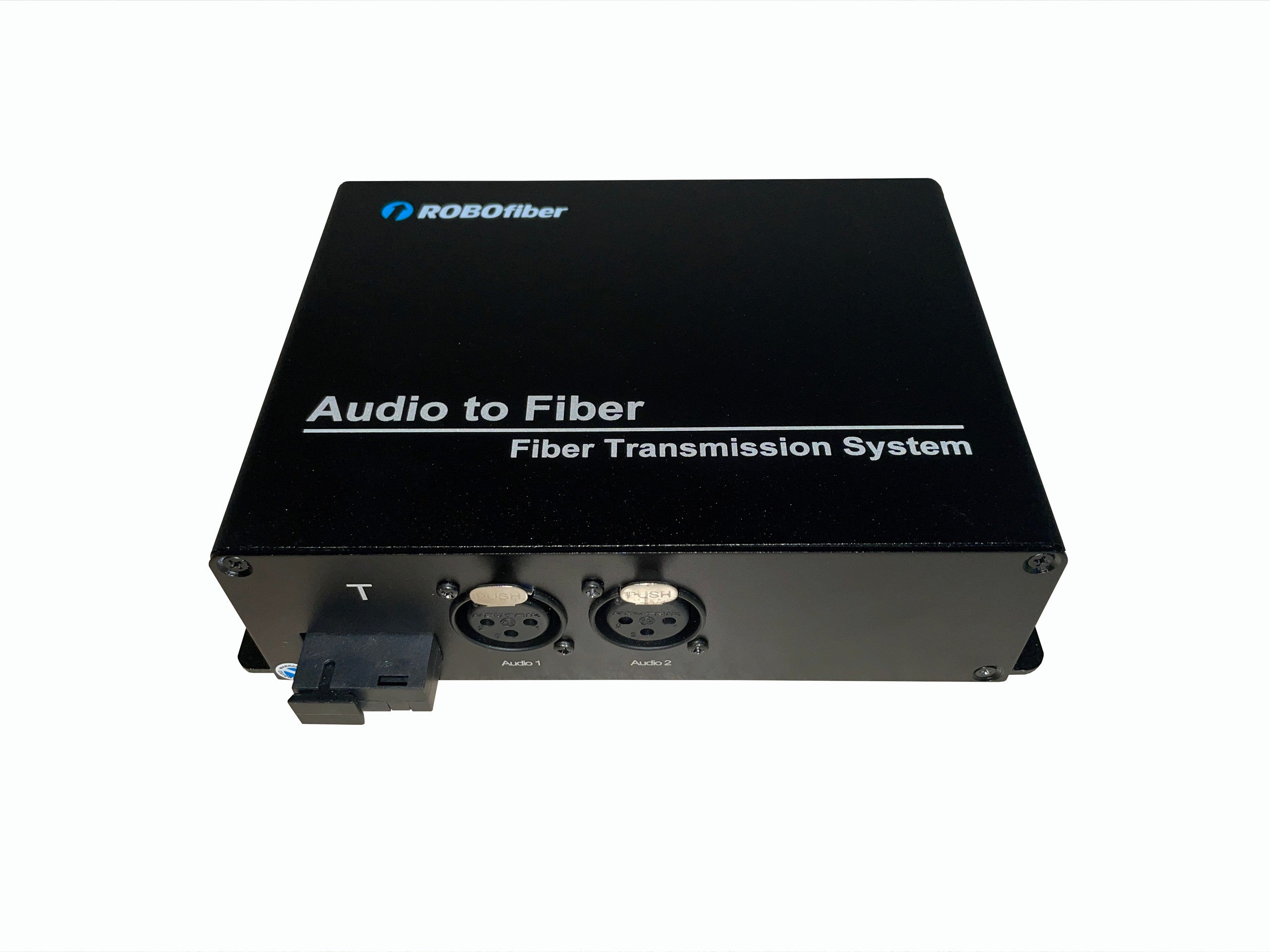 RB-AUDIO02 two XLR balanced audio channels over fiber extender (Transmitter and Receiver) SET of TWO, single strand SMF 20Km or MMF 1Km reach, SC connector