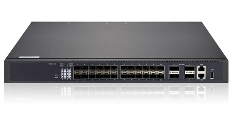 RB10-F2404M3-AC - 10G all fiber 24 SFP+ ports, 4x 100G QSFP28 ports Layer 3 managed routing switch, rack 19"