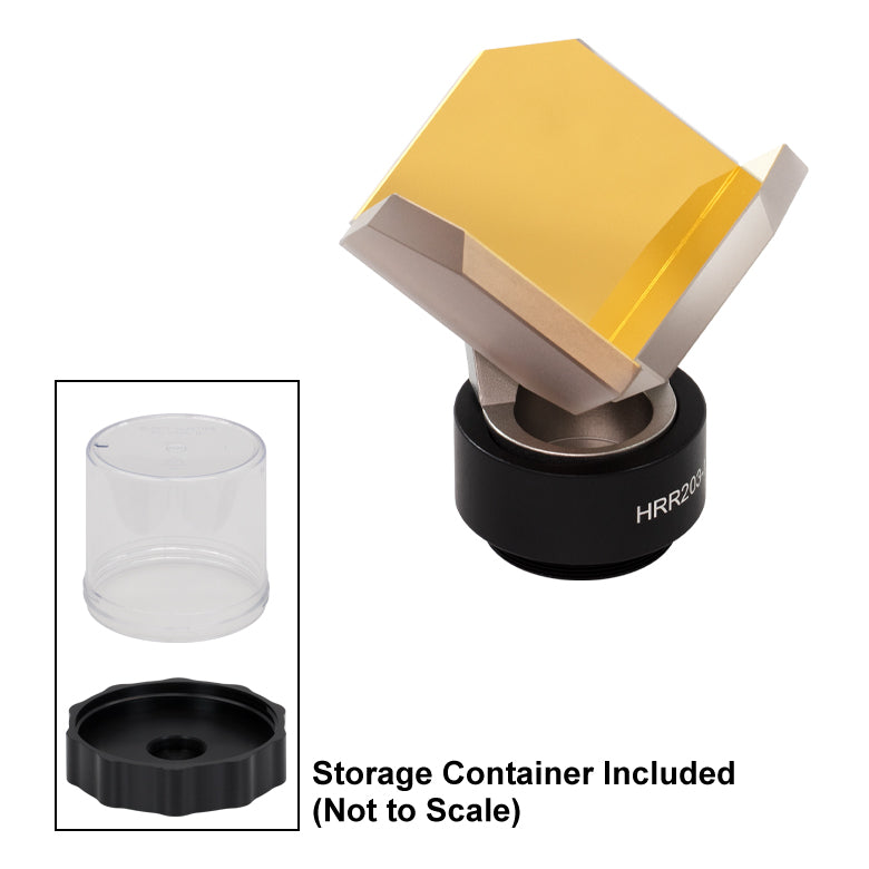 T-HRR203-M03 - N-BK7 Hollow Retroreflector, Ø1.8" Clear Aperture, Unprotected Gold Coating, SM1-Threaded Mount