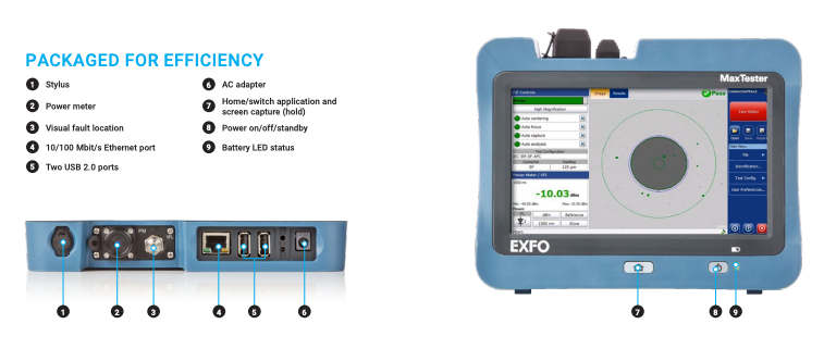 MAXFIPP2XFOAXX EXFO Intelligent Connector & Fiber Certifier 7" Display