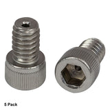 T-SH25S038V - 1/4"-20 Vacuum-Compatible Vented Cap Screw, 316 Stainless Steel, 3/8" Long, 5 Pack