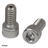 T-SH25S050V - 1/4"-20 Vacuum-Compatible Vented Cap Screw, 316 Stainless Steel, 1/2" Long, 5 Pack