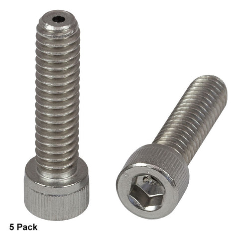 T-SH25S100V - 1/4"-20 Vacuum-Compatible Vented Cap Screw, 316 Stainless Steel, 1" Long, 5 Pack