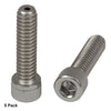 T-SH25S100V - 1/4"-20 Vacuum-Compatible Vented Cap Screw, 316 Stainless Steel, 1" Long, 5 Pack
