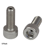 T-SH6MS16V - M6 x 1.0 Vacuum-Compatible Vented Cap Screw, A4 Stainless Steel, 16 mm Long, 5 Pack