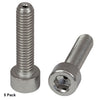 T-SH6MS25V - M6 x 1.0 Vacuum-Compatible Vented Cap Screw, A4 Stainless Steel, 25 mm Long, 5 Pack