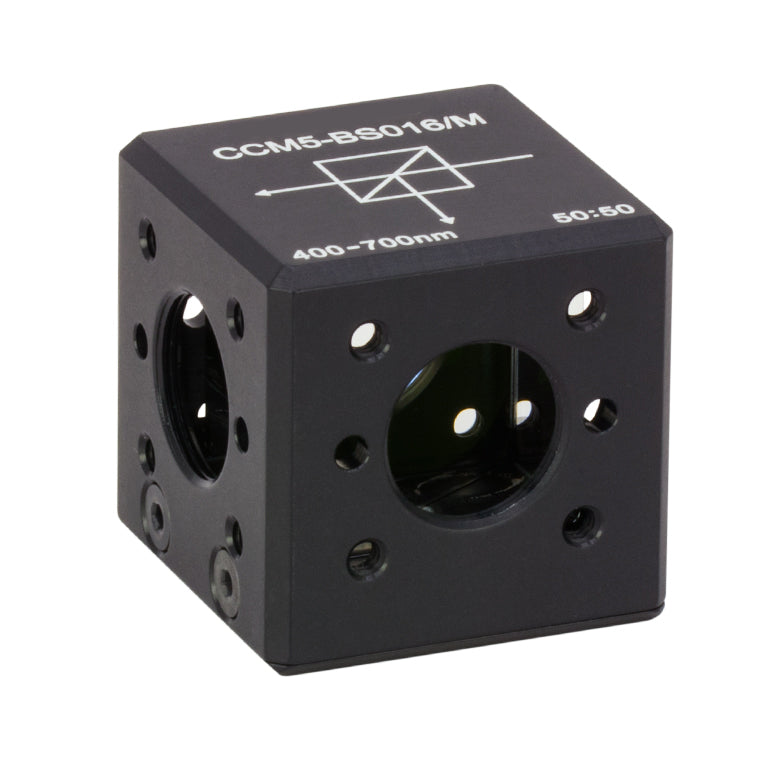 T-CCM5-BS016/M - 16 mm Cage Cube-Mounted Non-Polarizing Beamsplitter, 400 - 700 nm, M4 Tap