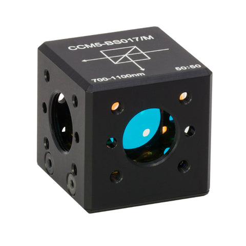 T-CCM5-BS017/M - 16 mm Cage Cube-Mounted Non-Polarizing Beamsplitter, 700 - 1100 nm, M4 Tap