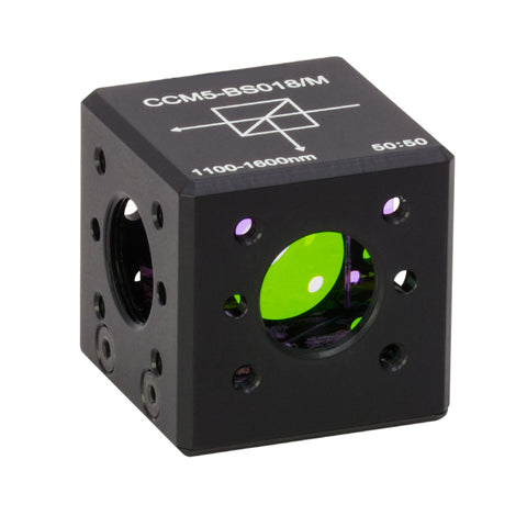 T-CCM5-BS018/M - 16 mm Cage Cube-Mounted Non-Polarizing Beamsplitter, 1100 - 1600 nm, M4 Tap