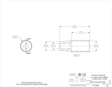 T-FTS80B - Stainless Steel Sleeve for Ø8.0 mm Tubing, 0.153" - 0.165" ID