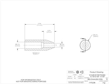 T-FTS23B - Stainless Steel Sleeve for Ø2.3 mm Tubing, 0.153" - 0.165" ID