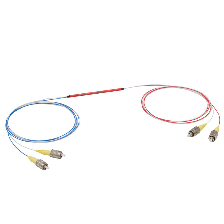 T-TW470R5F2 - 2x2 Wideband Fiber Optic Coupler, 470 ± 40 nm, 50:50 Split, FC/PC