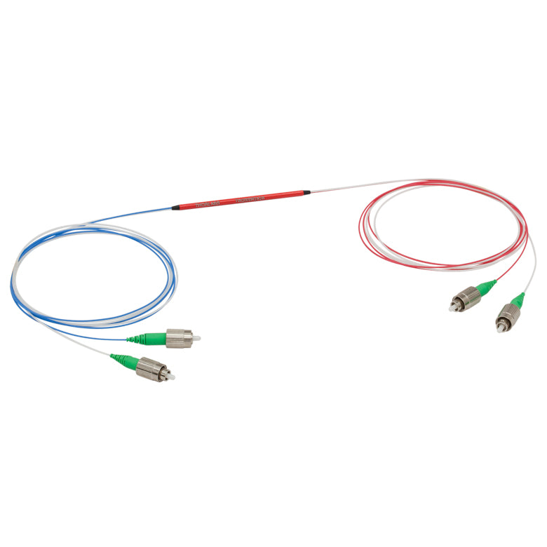 T-TW2000R2A2A - 2x2 Wideband Fiber Optic Coupler, 2000 ± 200 nm, 90:10 Split, SM2000 Fiber, FC/APC