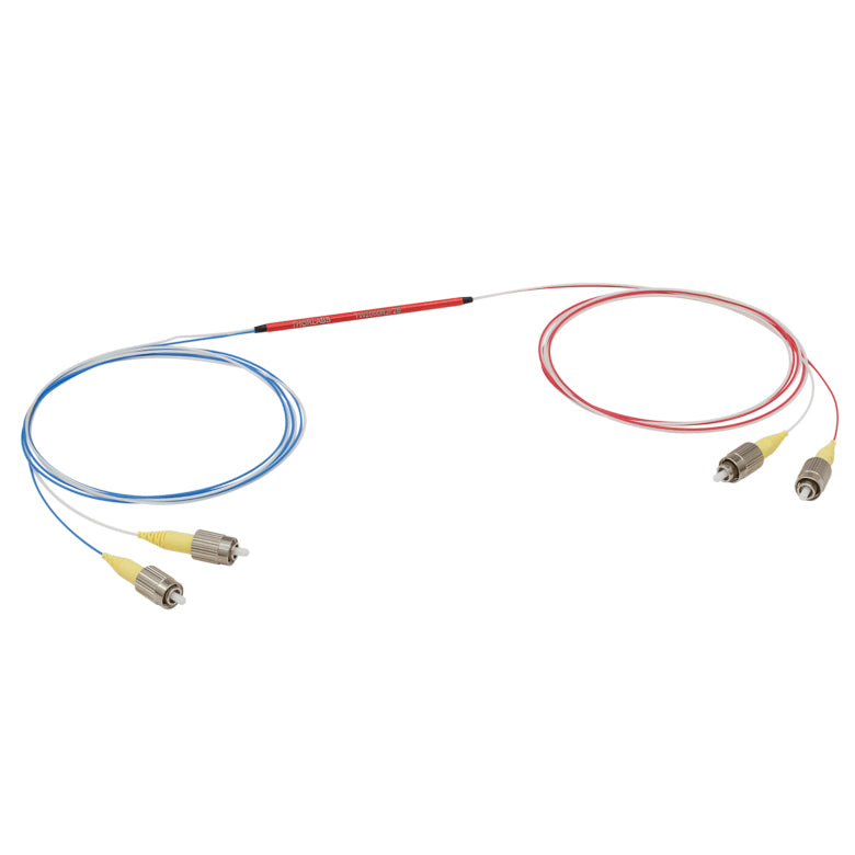 T-TW2000R3F2B - 2x2 Wideband Fiber Optic Coupler, 2000 ± 200 nm, 75:25 Split, SMF-28 Fiber, FC/PC