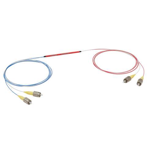 T-TW2000R3F2B - 2x2 Wideband Fiber Optic Coupler, 2000 ± 200 nm, 75:25 Split, SMF-28 Fiber, FC/PC