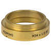 T-M32M34S - Brass Microscope Adapter with External M32 x 0.75 Threads and Internal M34 x 1.0 Threads