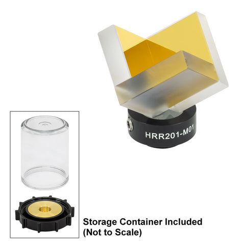 T-HRR201-M01 - UVFS Hollow Retroreflector, Ø0.9" Clear Aperture, Protected Gold Coating, SM05-Threaded Mount