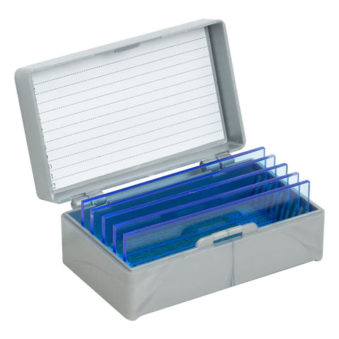 T-FSK1-P5 - Fluorescent Microscope Slide, Blue, 1.7 mm Thick, 5 Pack