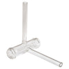 T-TGC100B - Empty Glass Cell with Threaded Ends, 100 mm Long, Two Perpendicular Fill Tubes