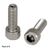T-SH8S050V - 8-32 Vacuum-Compatible Vented Cap Screw, 316 Stainless Steel, 1/2" Long, 5 Pack