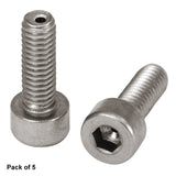 T-SH4MS12V - M4 x 0.7 Vacuum-Compatible Vented Cap Screw, A4 Stainless Steel, 12 mm Long, 5 Pack
