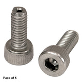 T-SH4MS10V - M4 x 0.7 Vacuum-Compatible Vented Cap Screw, A4 Stainless Steel, 10 mm Long, 5 Pack