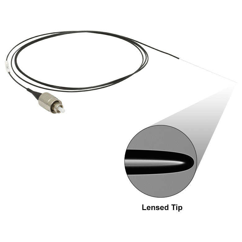 T-LFM1S-1 - Ø50 µm, 0.20 NA, SMA905 to Lensed Tip Fiber Patch Cable, 1 m