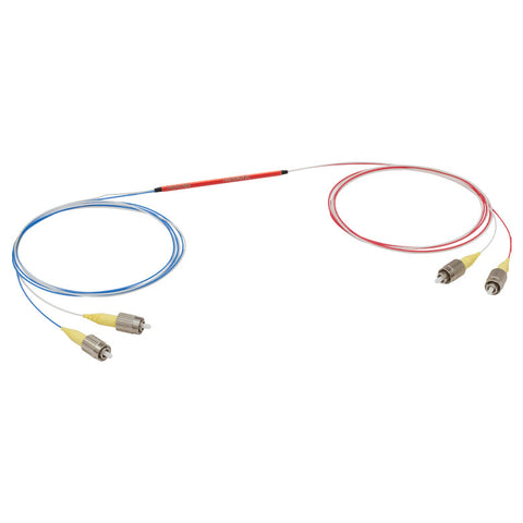 T-TW2000R2F2C - 2x2 Wideband Fiber Optic Coupler, 2000 ± 150 nm, 90:10 Split, SM1950 Fiber, FC/PC