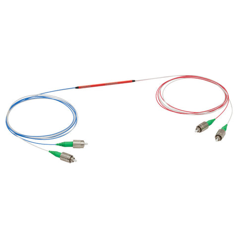 T-TW2000R5A2C - 2x2 Wideband Fiber Optic Coupler, 2000 ± 150 nm, 50:50 Split, SM1950 Fiber, FC/APC