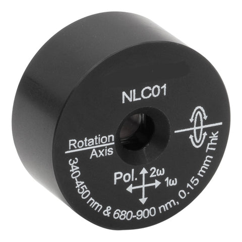 T-NLC01 - Ø1" Mounted β-BBO Crystal, 0.15 mm Thick, θ = 30.5°, 680 - 900 nm Fund., 340 - 450 nm SHG