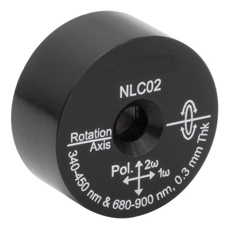 T-NLC02 - Ø1" Mounted β-BBO Crystal, 0.30 mm Thick, θ = 30.5°, 680 - 900 nm Fund., 340 - 450 nm SHG