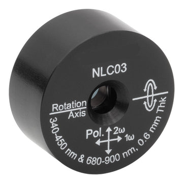 T-NLC03 - Ø1" Mounted β-BBO Crystal, 0.60 mm Thick, θ = 30.5°, 680 - 900 nm Fund., 340 - 450 nm SHG