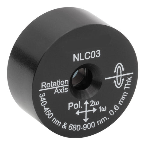 T-NLC03 - Ø1" Mounted β-BBO Crystal, 0.60 mm Thick, θ = 30.5°, 680 - 900 nm Fund., 340 - 450 nm SHG