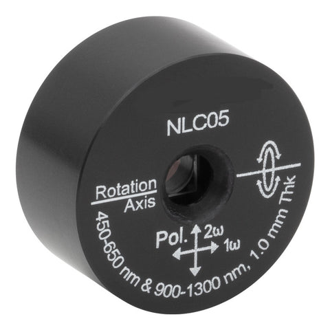 T-NLC05 - Ø1" Mounted β-BBO Crystal, 1.00 mm Thick, θ = 23.3°, 900 - 1300 nm Fund., 450 - 650 nm SHG