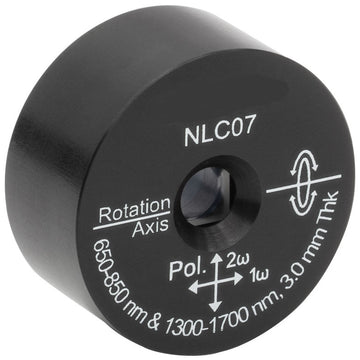 T-NLC07 - Ø1" Mounted β-BBO Crystal, 3.00 mm Thick, θ = 19.8°, 1300 - 1700 nm Fund., 650 - 850 nm SHG