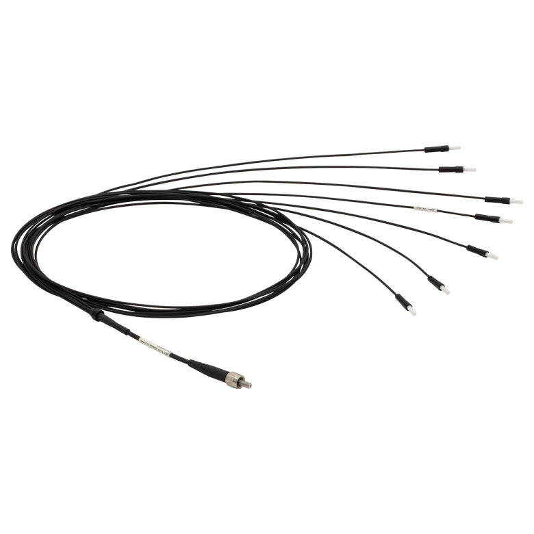 T-BF7F1LS1 - 1x7 Fiber Bundle, Ø200 µm Core, 0.22 NA, High OH, SMA to Ø2.5 mm Ferrules, 1 m Long