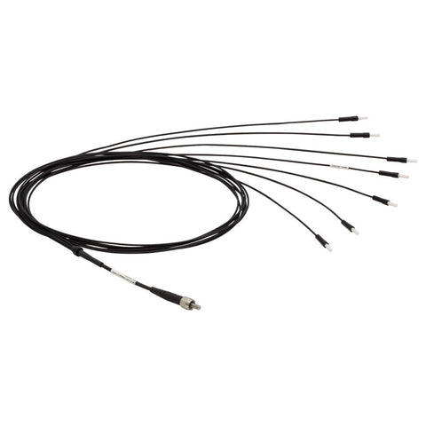 T-BF7F2LS1 - 1x7 Fiber Bundle, Ø200 µm Core, 0.39 NA, Low OH, SMA to Ø2.5 mm Ferrules, 1 m Long