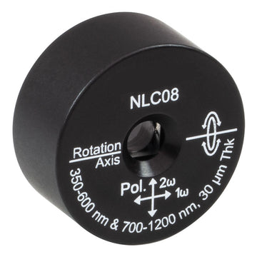 T-NLC08 - Ø1" Mounted β-BBO Crystal, 30 μm Thick, θ = 29.2°, 700 - 1200 nm Fund., 350 - 600 nm SHG