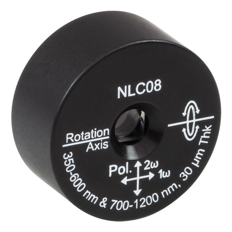 T-NLC08 - Ø1" Mounted β-BBO Crystal, 30 μm Thick, θ = 29.2°, 700 - 1200 nm Fund., 350 - 600 nm SHG