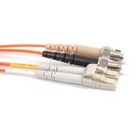 Fiber Optic Patch Cable, ST PC to LC PC, 1.6mm Duplex, Multimode | Plus Corning® InfiniCor®300 Fiber