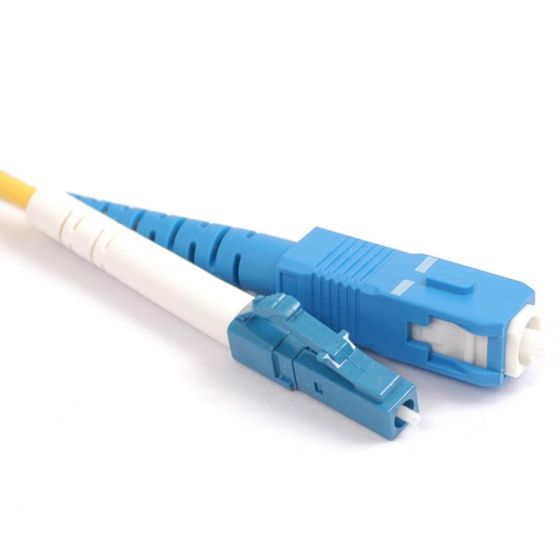 Fiber Optic Patch Cable, LC to SC UPC-UPC, 1 meter, 1.6mm, Simplex, SM | Plus Corning® SMF-28® Ultra Fiber
