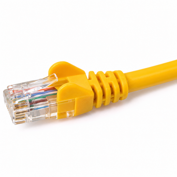 Quest Cat6 Patchcord with Boots, 20ft, Yellow